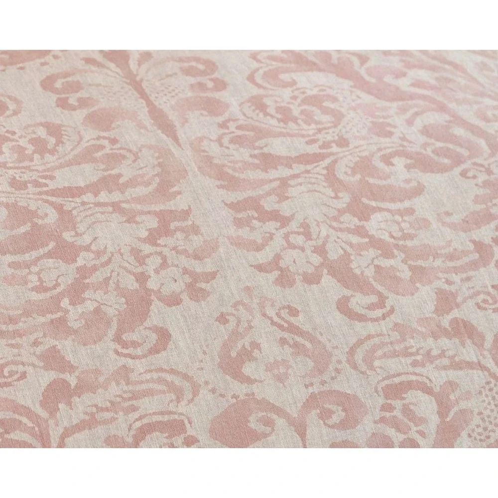 Pottery Barn Stella Damask King Sham Rose Wood Cotton Linen Pink Beige 36x20